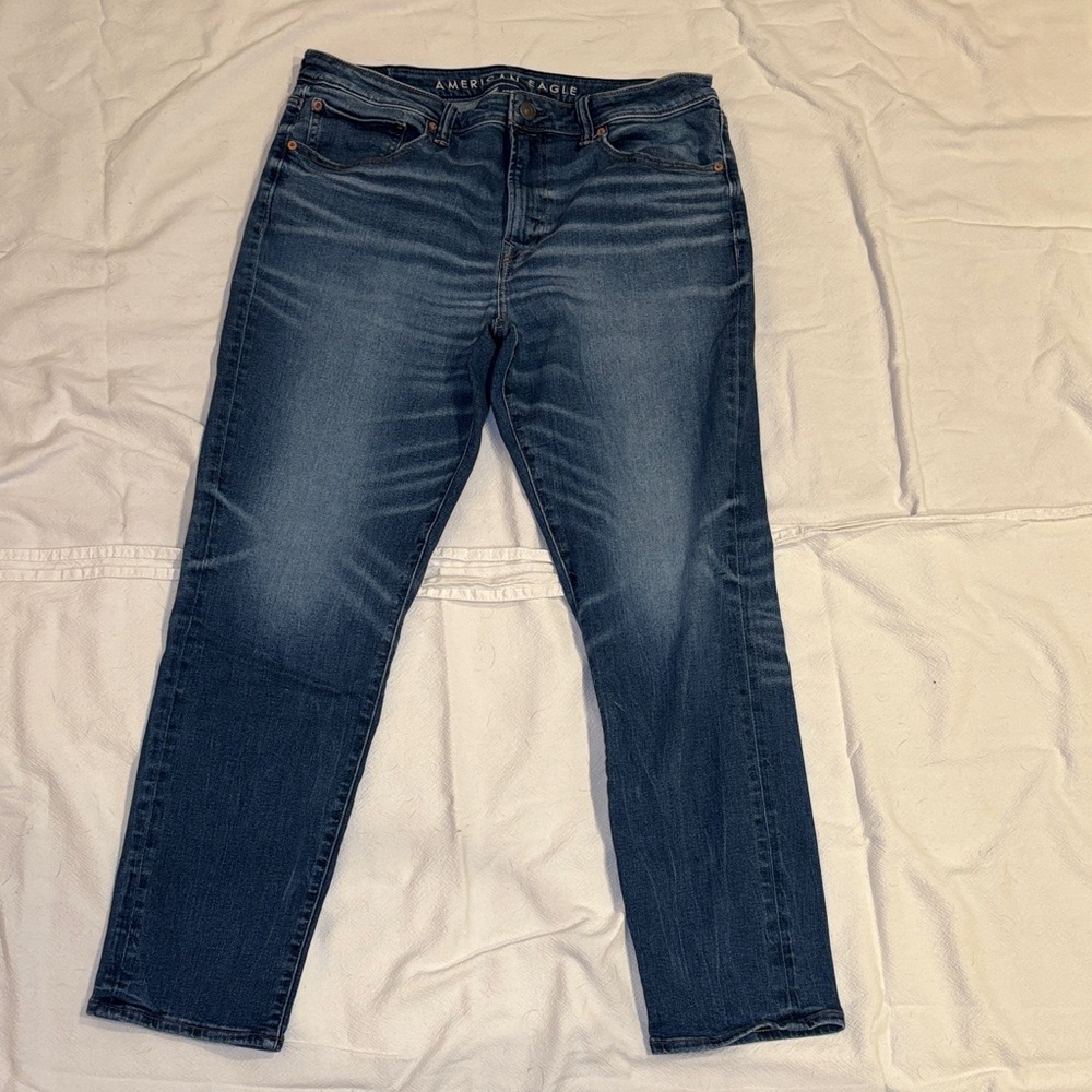 American Eagle Outfitters Men's Dark Blue Slim Jeans